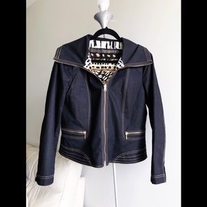 Black Brown Pattern Print Reversible Jacket Coat